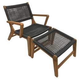 StoelmetvoetenbankVertonRelaxkleurZwartOWN-Own