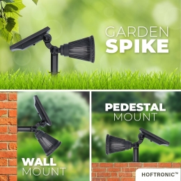 2xBendLEDSolarPrikspot6000KdaglichtwitIP65waterdichtTuinspot-Tuinspotsspotsbodembuiten