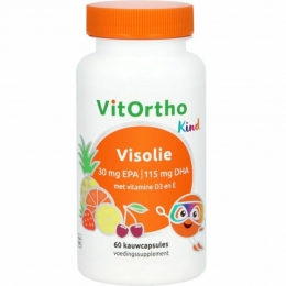 GratisVerzending2xVitorthoVisolie30mgEPA-115mgDHAKind60kauwtabletten