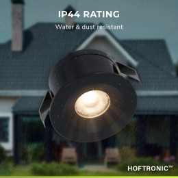 10xCadiz-Mini12VLEDinbouwspotzwartmettrafoenmuurdimmer-3Watt-Dimbaar-IP44waterdichtvoorbuiten-2700KWarmwit-Lageinbouwdiept