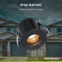 10xOlivia-Mini12VLEDinbouwspotzwartmettrafoenmuurdimmer-Verzonken-3Watt-Dimbaar-IP44waterdichtvoorbuiten-2700KWarmwit-Lag