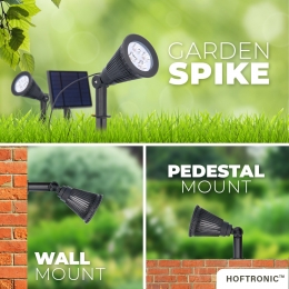 4xSolarLEDtuinspotBendDuometloszonnepaneel3000KwarmwitPrikspot-Tuinspotsspotsbodembuiten