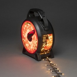 ClusterLichtsnoeropkabelhaspelvoorbuiten-400LEDs-2100KAmber-IP44-88meter-Kerstverlichting
