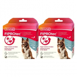 2xBeapharFiprotecAntiTeken-enVlooiendruppelsHond10-20kg4stuks