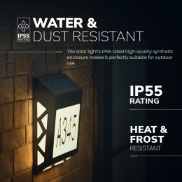 Numa-Solarverlichthuisnummermet8LEDaposs-Solarhuisnummerverlichting-metschemerschakelaar-3000Kwarmwit-Zwart-IP65waterdicht