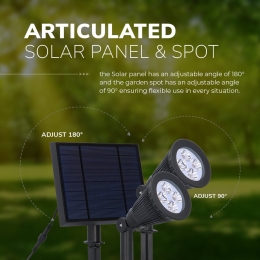 2xSolarLEDtuinspotBendDuometloszonnepaneel3000KwarmwitPrikspot-Tuinspotsspotsbodembuiten