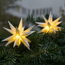 STERNTALERInwit-LEDlichtkettingmet9sterrenvbuiten
