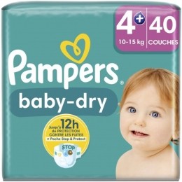 2xPampersBabyDryLuiersMaat410-15kg40stuks