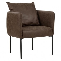 Beliani-MALMOS-Fauteuil-Donkerbruin-Kunstleer