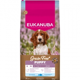EukanubaHondenvoerDroogGrainFreeSmallMediumOceaanvisPuppy12kg