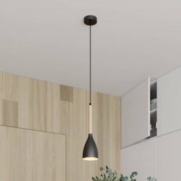 LuminexHanglampMuzazwartlichthout11cm