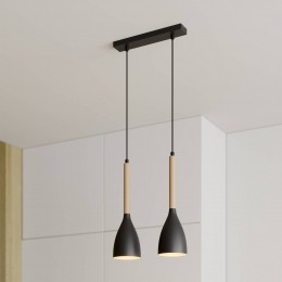 LuminexHanglampMuza2-lampszwartlichthout