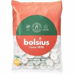 BolsiusTheelichtenWit4branduren75stuks