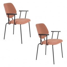 HousecraftLivingZeloEetkamerstoelenArmleuningRoze-Setvan2
