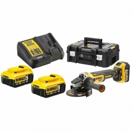 DeWALTDCG405P318VLi-ionXRAccuHaakseSlijperSet3x50AhInTSTAK-125mm-Koolborstelloos
