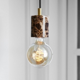 NordluxHanglampSivmetmarmercilinderbruin