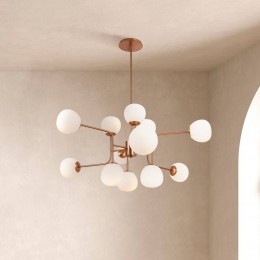 MaytonikroonluchterErichmessingrosglasmetaal12-lamps