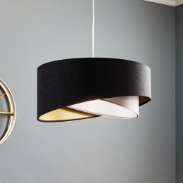 MacoDesignHanglampVivienVelourszwartgrijszilvergoud