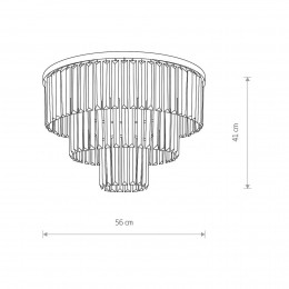 NowodvorskiLightingPlafondlampCristaltransparantzwart56cm