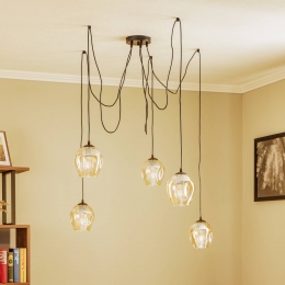 EMIBIGLIGHTINGHanglampStarladecentrale5-lampsamber