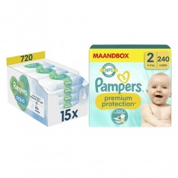 PampersPremiumProtectionLuiersMaat2enHarmonieAquaBillendoekjes720stuksPakket