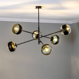 EMIBIGLIGHTINGPlafondlampLinearzwarthelder6-lamps