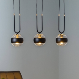 EMIBIGLIGHTINGHanglampLinearzwarthelder3-lamps
