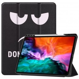 iPadHoesvoorAppleiPadPro2021HoesCover-129inch-Tri-FoldBookCase-ApplePencilHouder-DontTouchMe