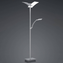 HELLLEDvloerlampDualmetleeslampjenikkel