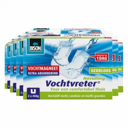 6xBisonVochtvreterAmbianceMagneetNeutraal2x450gr