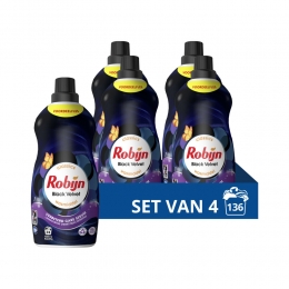 4xRobijnKleinKrachtigWasmiddelBlackVelvet34Wasbeurten119liter