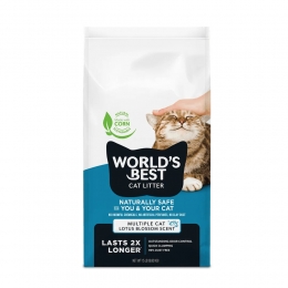 3xWorldsBestCatLitterKattenbakvullingMultipleCatLotusBlossomScented68kg