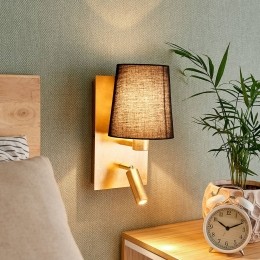 LindbywandlampAiden30cmzwartgoudLEDleeslampje