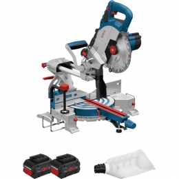 BoschGCM18V-21618VLi-IonAccuAfkort-verstekzaagSet2x80AhAccu-30X216mm-Koolborstelloos
