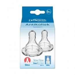 DrBrownsSpeenFase1SmalleHalsflesTransparant2stuks