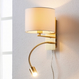 LindbywandlampFlorensmessingLEDleeslamp235cm
