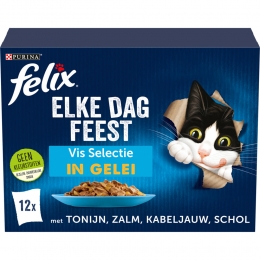 FelixKattenvoerNatinGeleiElkeDagFeestVisSelectie12x85gr