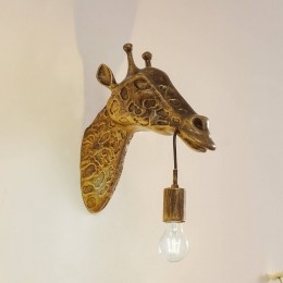LindbywandlampNirvathia35cmgiraffemessingkleurig
