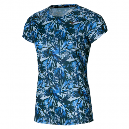MizunoTwoLoop88TeePrintedNavyDamesMaatS