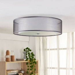 LindbyplafondlampTobiagrijstextiel50cmE27