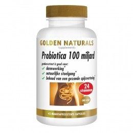 GratisVerzendingGoldenNaturalsProbiotica100MiljardMaagsapresistent45vegacapsules