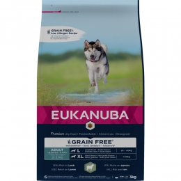 3xEukanubaAdultGraanvrijHondenvoerLam3kg