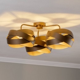 EulunaplafondlampTornadokoffiebruin3-lamps