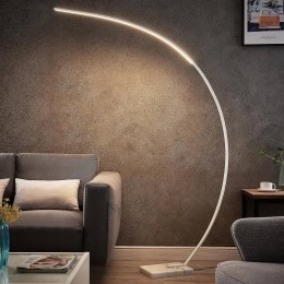 LindbyLEDgebogenvloerlampKendrawitaluminiumhoogte180cm