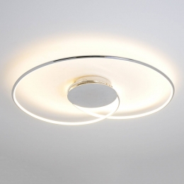 LindbyLEDplafondlampJoline74cmchroomkleurigmetaal