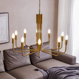 LindbykroonluchterElanovamessing10-lamps80cmE14