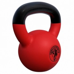 Kettlebell-Gietijzer-Vinyl-Gewicht-Rood-16kg-GorillaSports