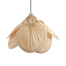 PalmbladHanglampHandgemaaktNaturel42cm