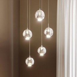 LucandeLEDhanglampHayley30cm5-lampschroomglas