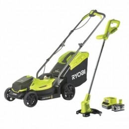 RyobiONERLM1833BLT1825M18VAccu33cmGrasmaaier25cmGrastrimmerKitincl1x40AhAccuLader